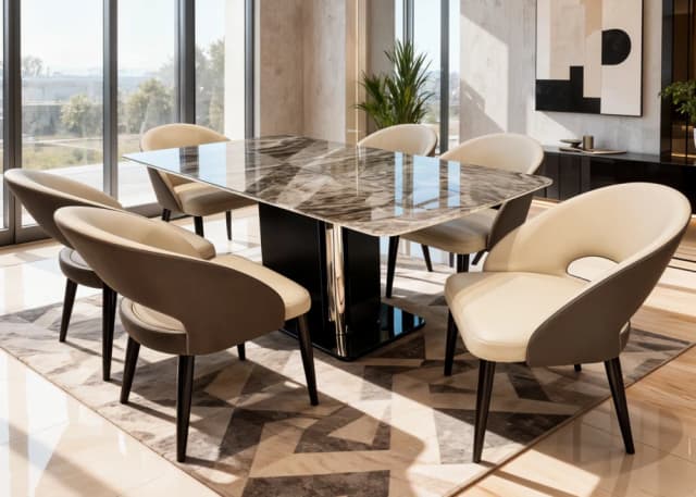 6 SEATER DINING SET (9501/L19)