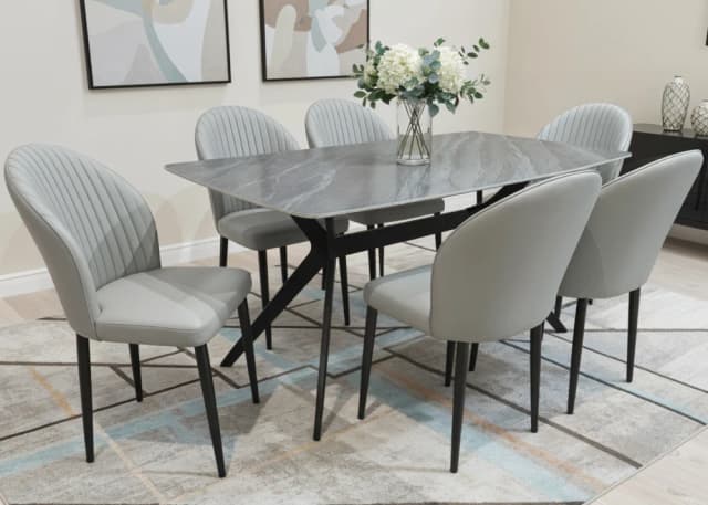 6 SEATER DINING SET (LDT072/LDC1022)