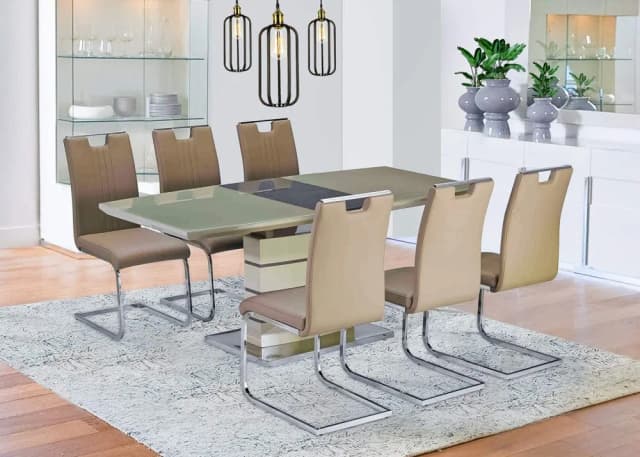 Mocha 6 Seater Extendable Dining Set (DG 9123)