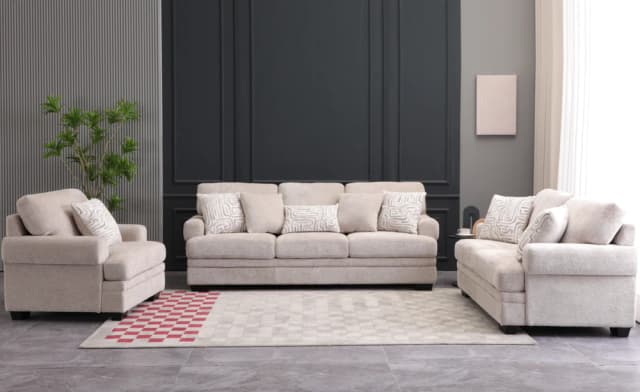 ORLEANS 6/7 SEATER FABRIC SOFA- BEIGE