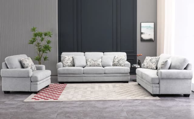 ORLEANS 7 SEATER FABRIC SOFA-LIGHT BLUE