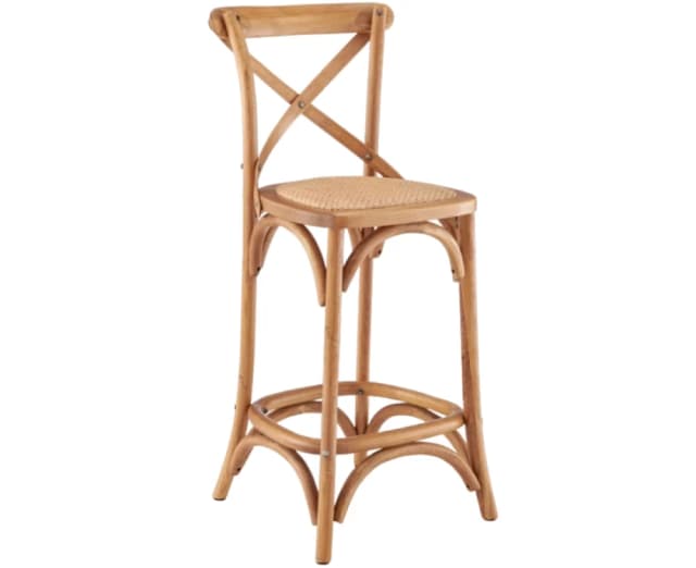 RATTAN WOODEN BAR STOOL- BEIGE (XMS C6003)