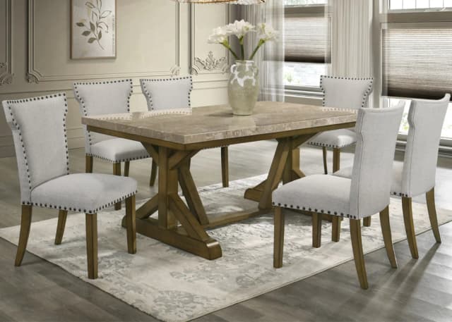 XAVIER 6 SEATER MARBLE DINING SET